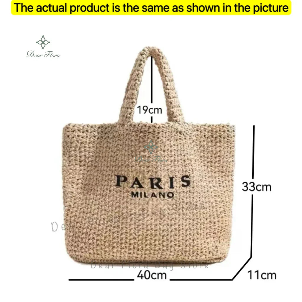 Damen Stroh-Shopper Handgewebt – Luxus Beach Bag