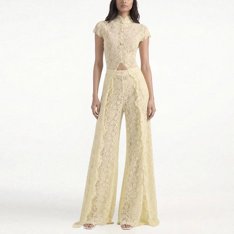 Valentina Spitzen Zweiteiler – Elegantes Blusen- & Hosen Set