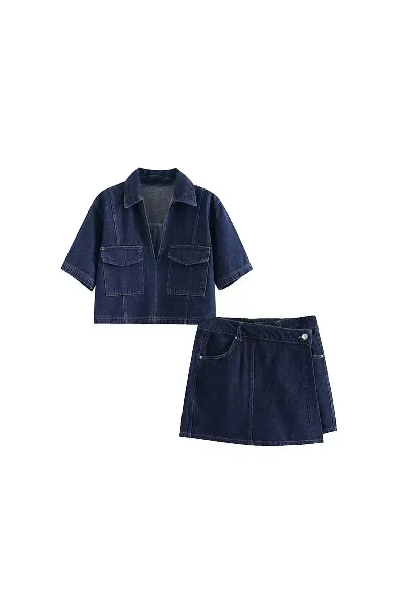 Mia Denim Chic – 2‑teiliges Damen Denim‑Set