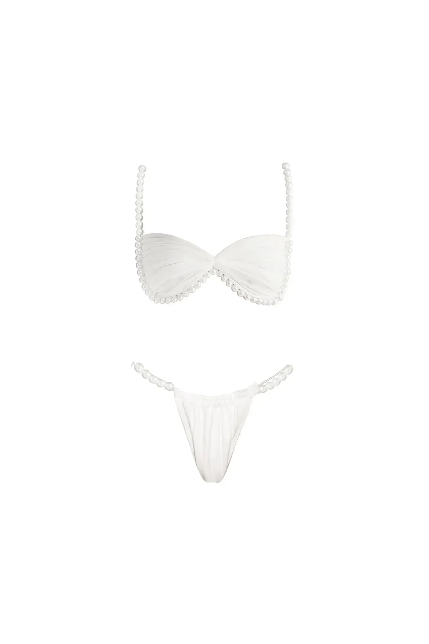 Mia Beads Bikini Set – Sexy 3-teiliges Badeoutfit mit Mesh-Rock & Cover-Up