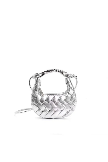 Geflochtene Tasche mit Metallgriff – Premium Statement Bag