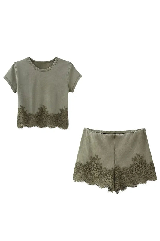 Spitzen Sommer Zweiteiler – Chic Holiday Outfit