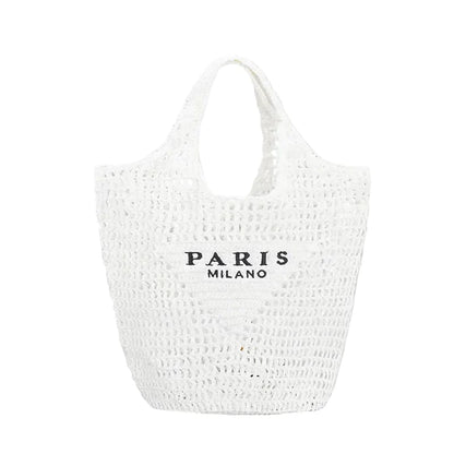 Geflochtene Raffia Strandtasche – Große Boho Shopper Tasche