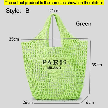 Damen Stroh-Shopper Handgewebt – Luxus Beach Bag