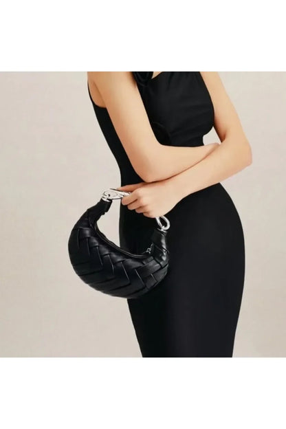 Geflochtene Tasche mit Metallgriff – Premium Statement Bag