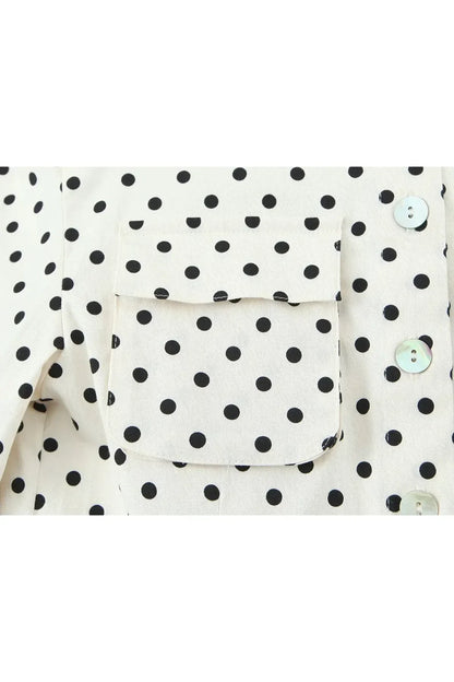 Charlotte Polka Dot Set – Kurzes Top & High‑Waist Hose