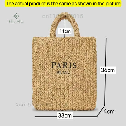 Damen Stroh-Shopper Handgewebt – Luxus Beach Bag
