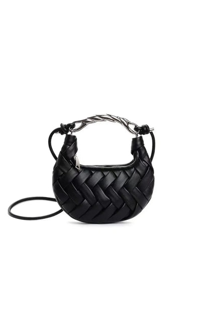 Geflochtene Tasche mit Metallgriff – Premium Statement Bag