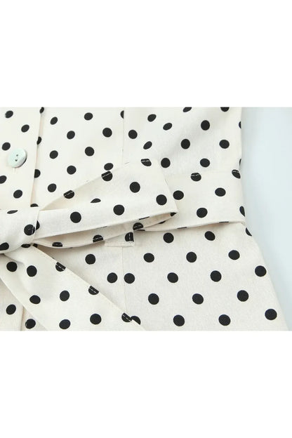 Charlotte Polka Dot Set – Kurzes Top & High‑Waist Hose