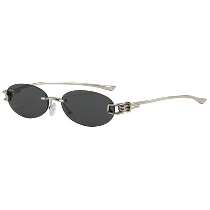 Luna Rimless Oval UV400 Sunglasses