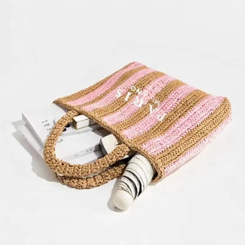 Damen Stroh-Shopper Handgewebt – Luxus Beach Bag