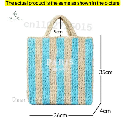 Damen Stroh-Shopper Handgewebt – Luxus Beach Bag