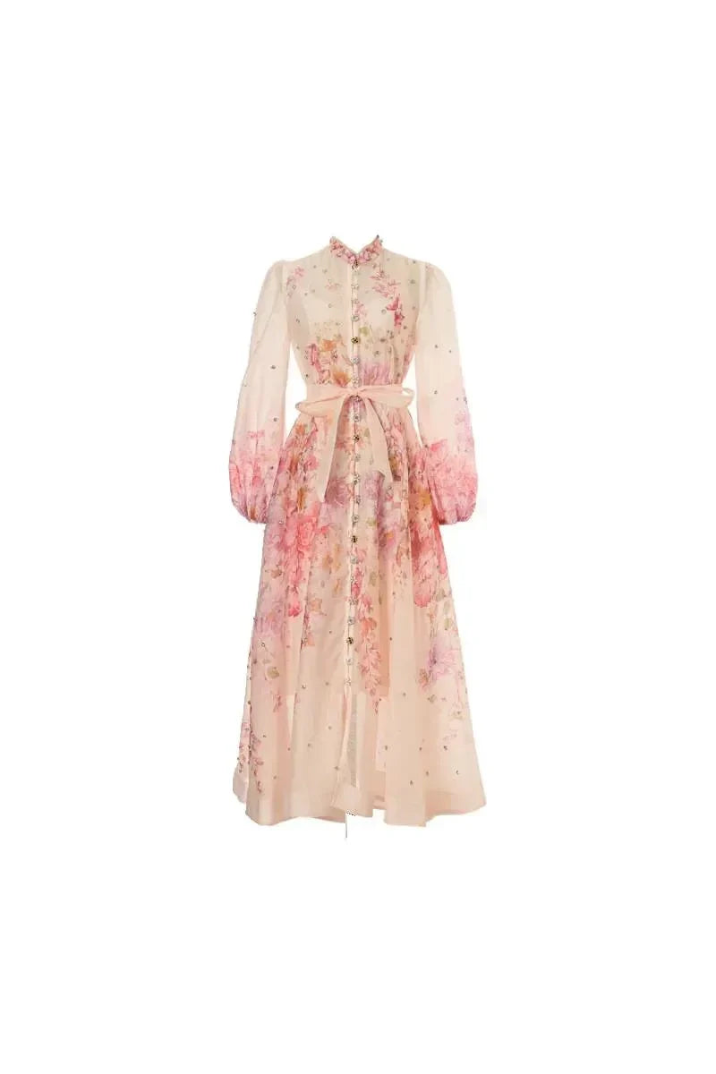 Clara Diamond Maxikleid – Elegantes Kleid mit floralem Print
