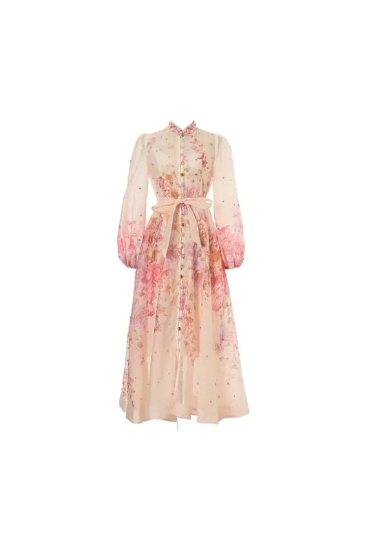 Clara Diamond Maxikleid – Elegantes Kleid mit floralem Print