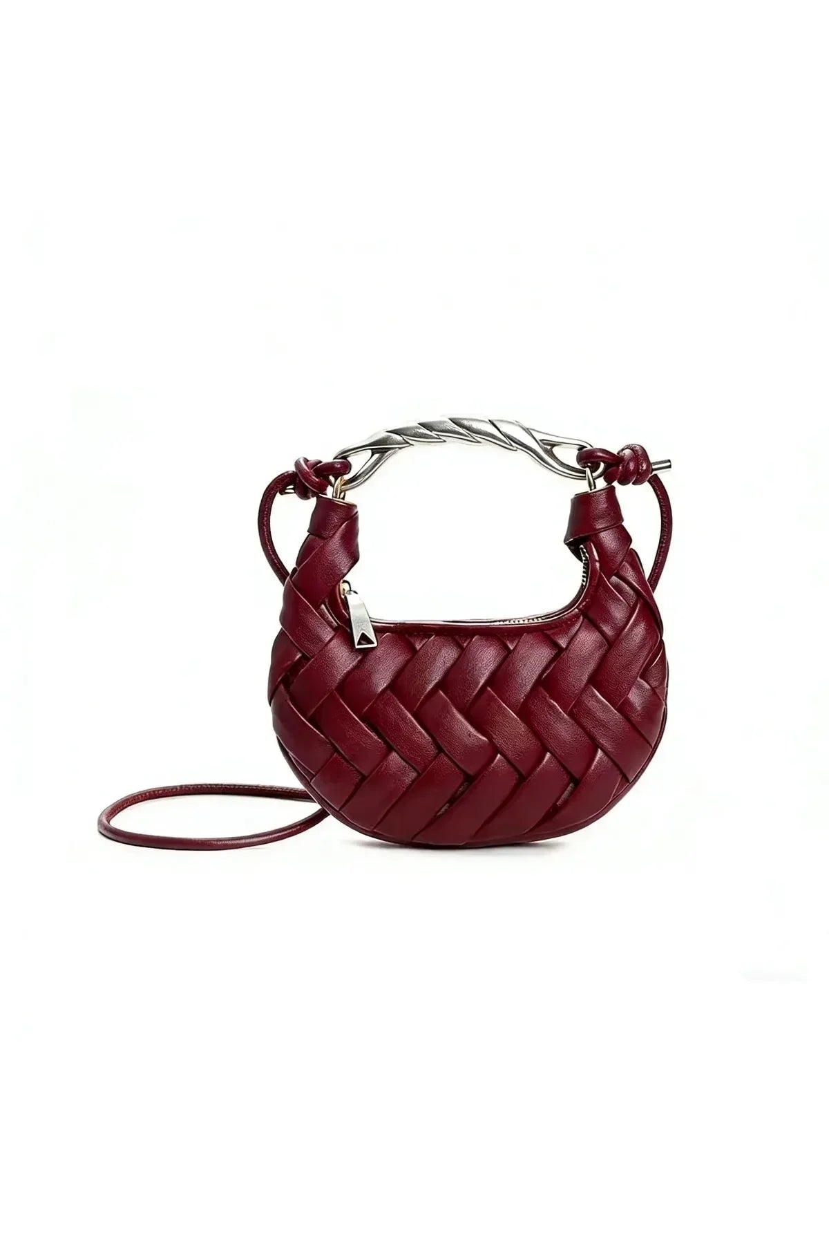 Geflochtene Tasche mit Metallgriff – Premium Statement Bag