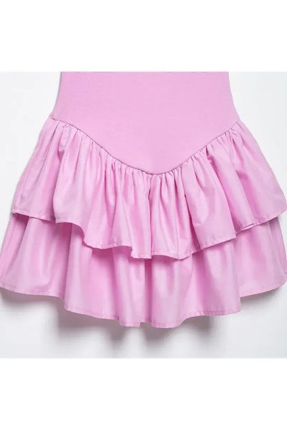 Pink Ruffle Mini Dress – Chic Summer Party Dress