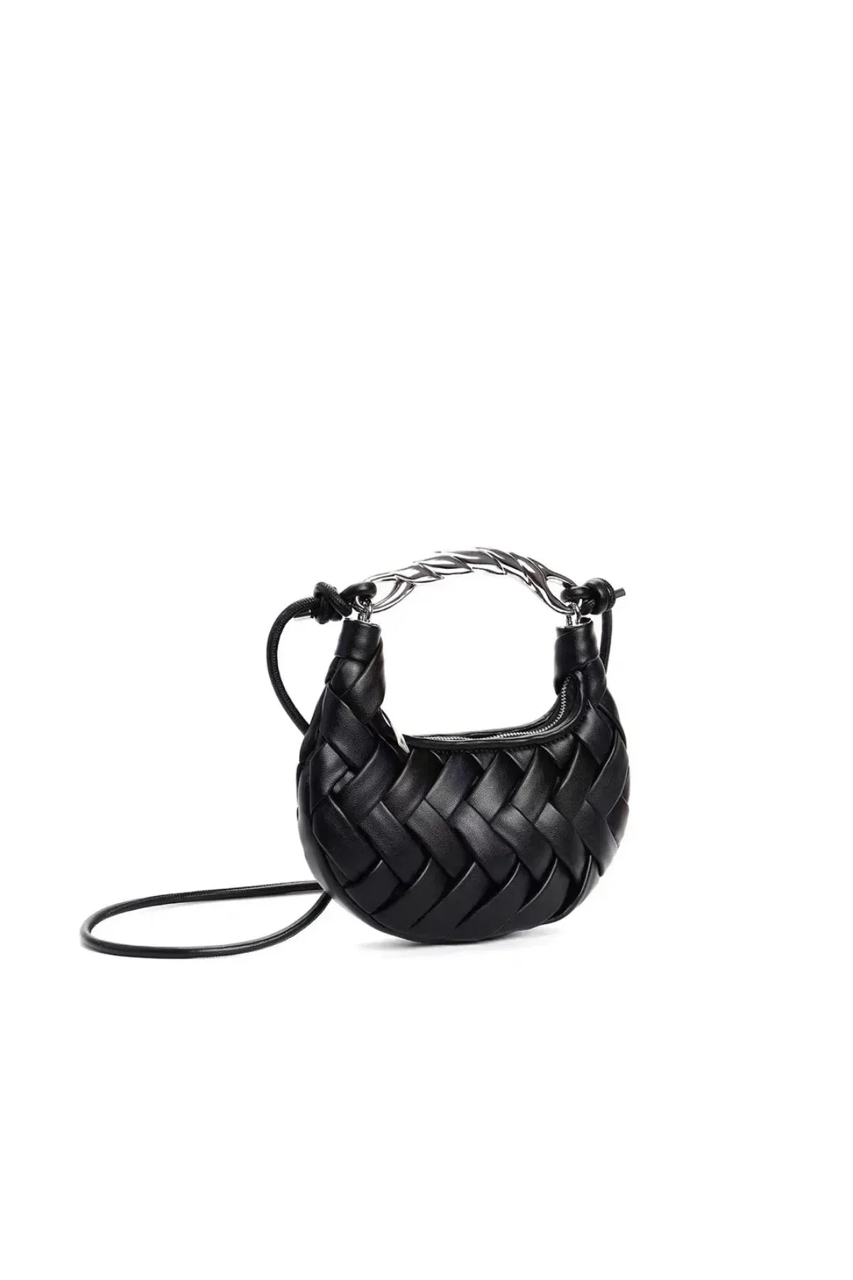 Geflochtene Tasche mit Metallgriff – Premium Statement Bag