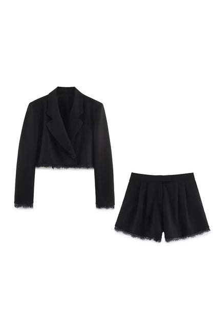 Victoria Lace Set – Eleganter Blazer-Shorts-Zweiteiler
