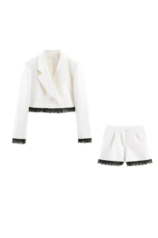 Victoria Lace Set – Eleganter Blazer-Shorts-Zweiteiler