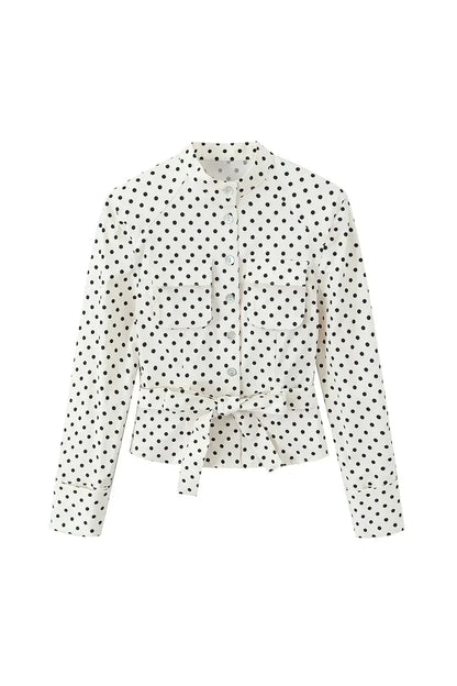 Charlotte Polka Dot Set – Kurzes Top & High‑Waist Hose