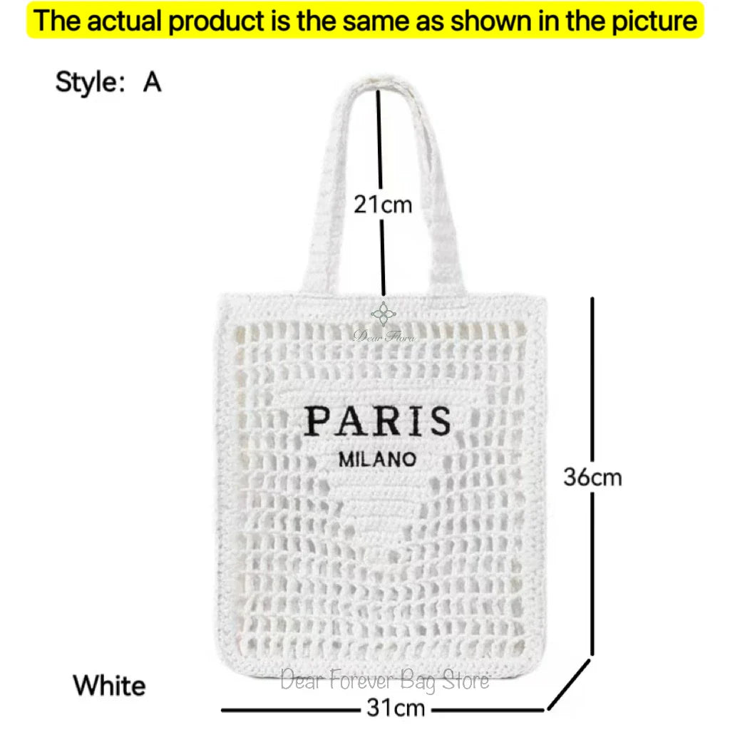 Damen Stroh-Shopper Handgewebt – Luxus Beach Bag
