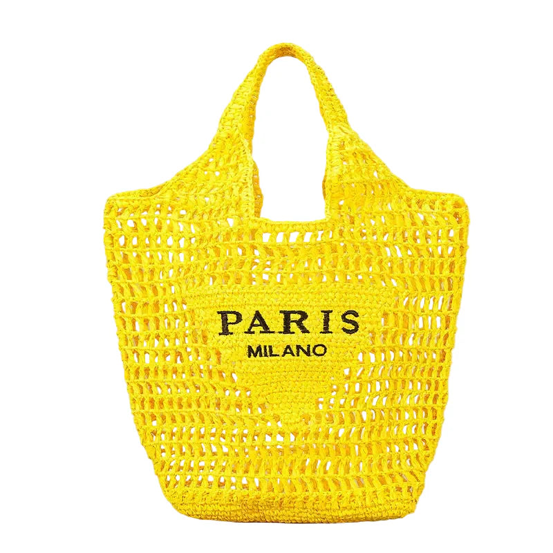 Geflochtene Raffia Strandtasche – Große Boho Shopper Tasche