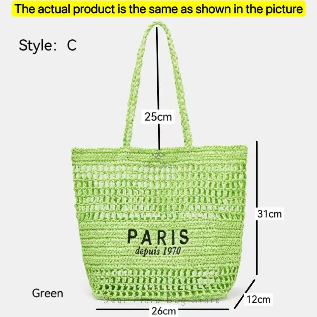 Damen Stroh-Shopper Handgewebt – Luxus Beach Bag