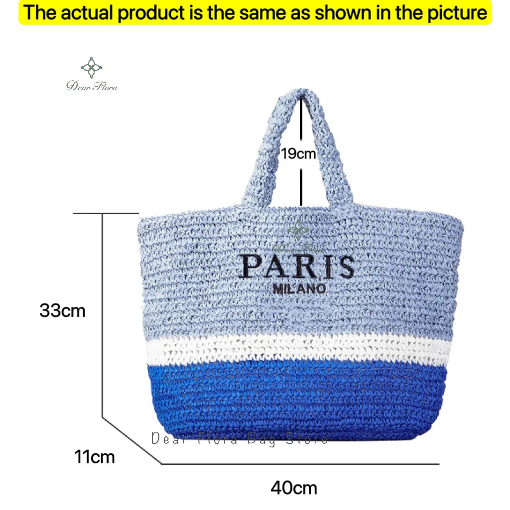 Damen Stroh-Shopper Handgewebt – Luxus Beach Bag