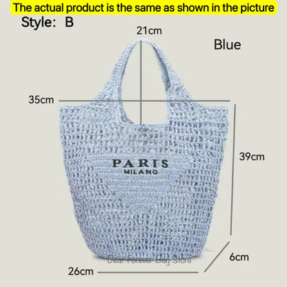 Damen Stroh-Shopper Handgewebt – Luxus Beach Bag