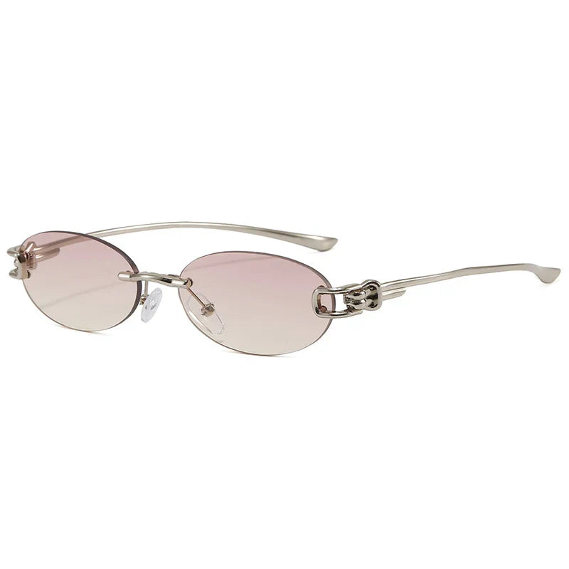 Luna Rimless Oval UV400 Sunglasses