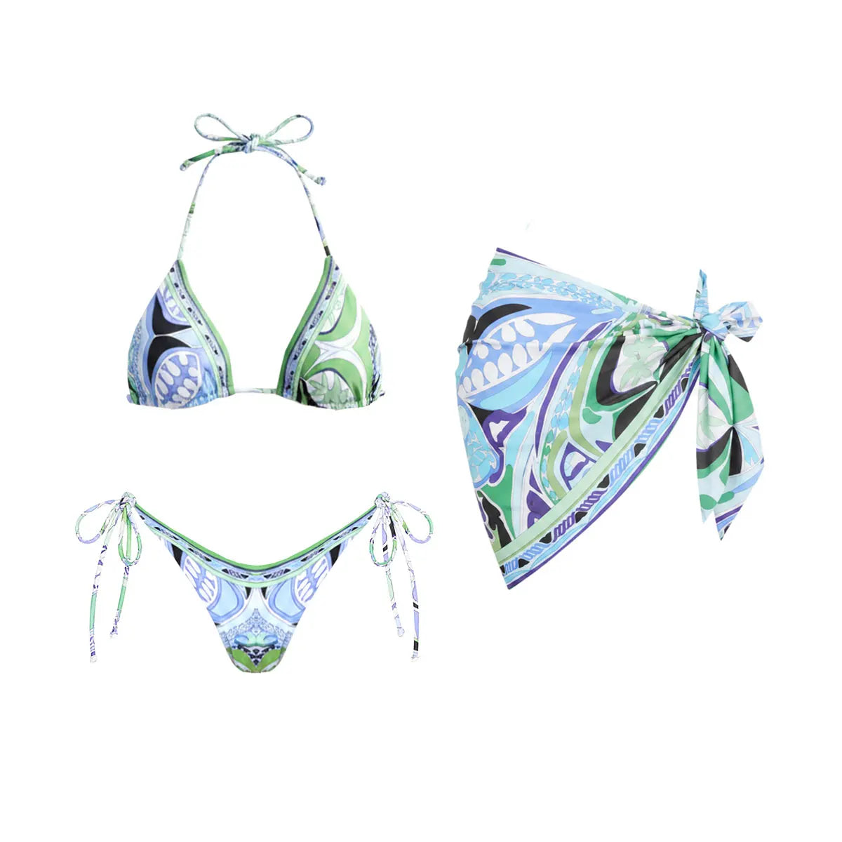 Bikini Set mit Print & Tanga