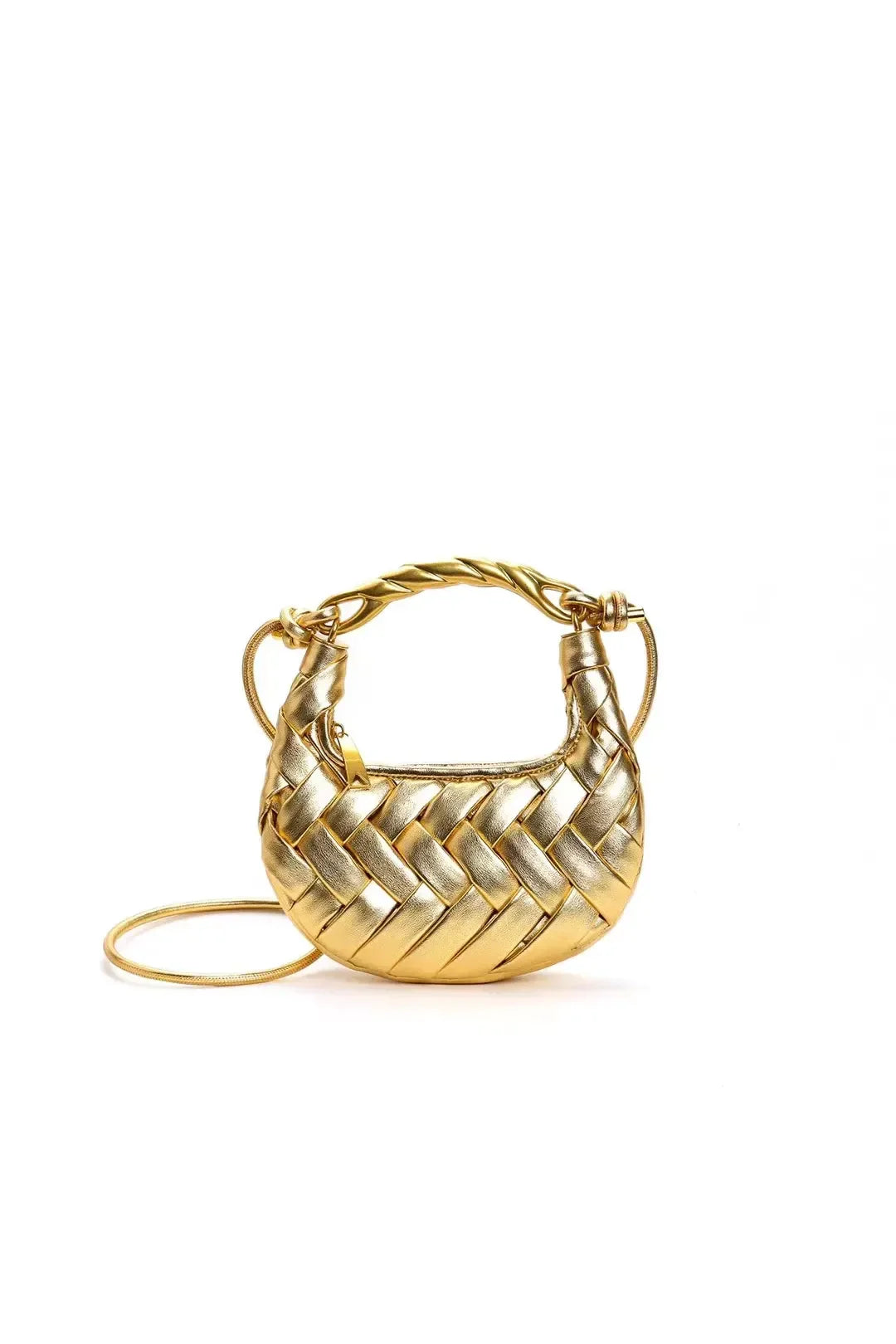 Geflochtene Tasche mit Metallgriff – Premium Statement Bag