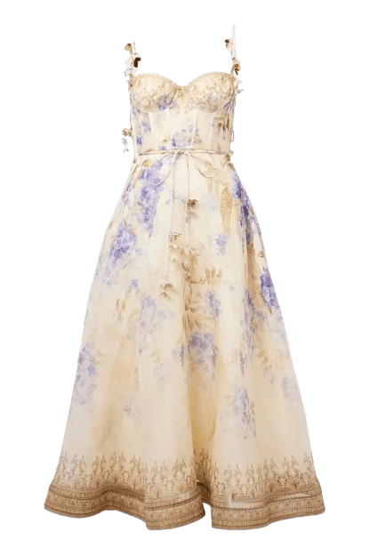 Romantisches Midikleid mit floraler Stickerei - Miraee Paris