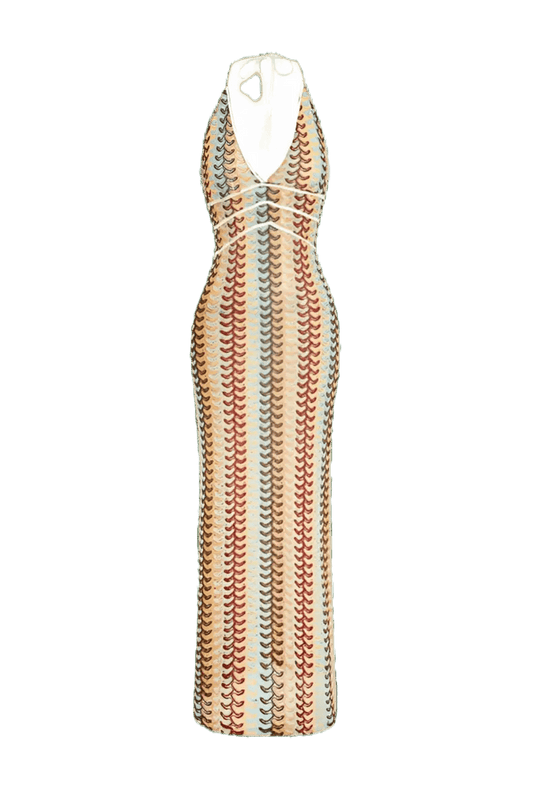 Sunset Waves – Häkel - Maxi Dress im Retro - Style - Miraee Paris