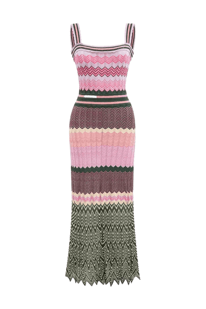 ZigZag Muse Knit Dress – Sunset Vibes - Miraee Paris